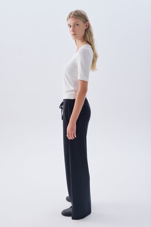 MODAL KARIŞIMLI BELİ BAĞLAMALI WIDE LEG PANTOLON