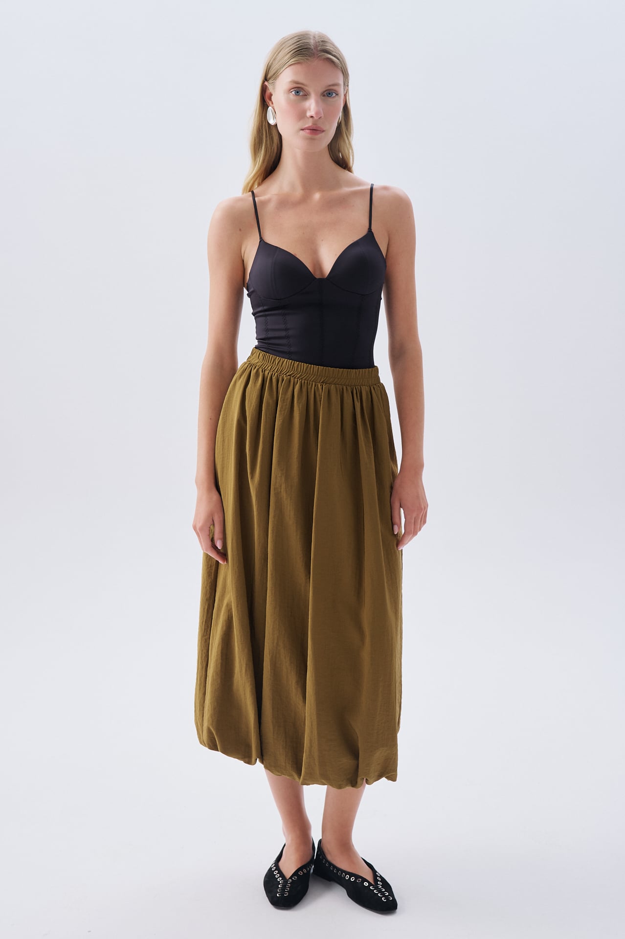 BELİ LASTİKLİ BALON MİDİ ETEK