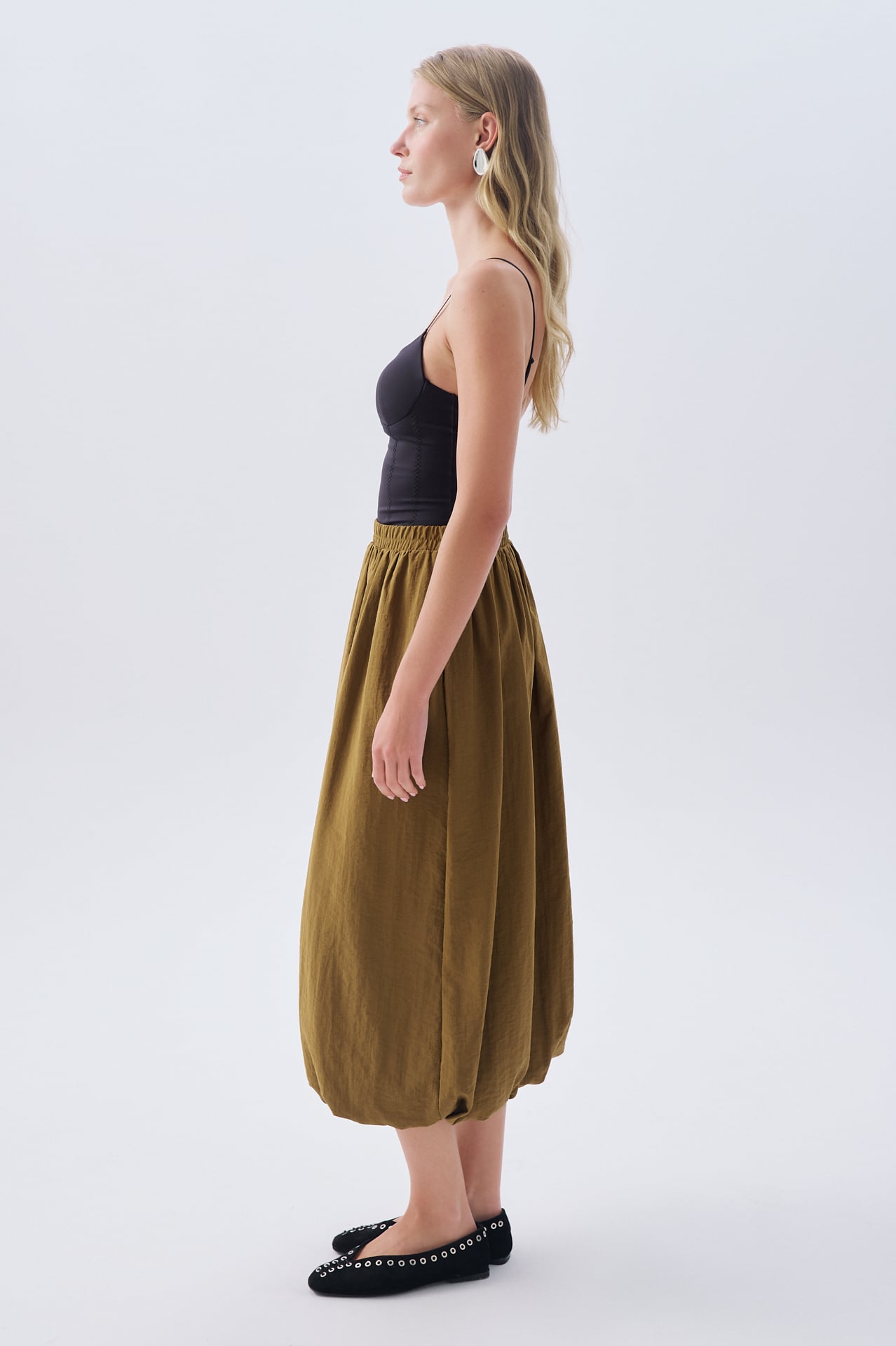 BELİ LASTİKLİ BALON MİDİ ETEK