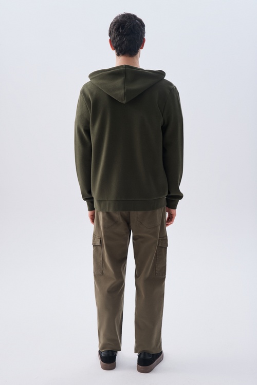 COMFORT FIT FERMUARLI KAPÜŞONLU SWEATSHIRT