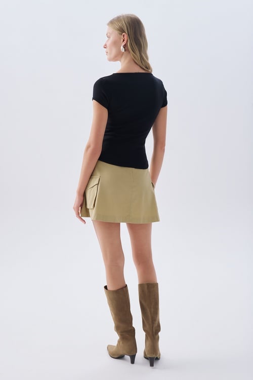 FITTED BİSİKLET YAKA T-SHIRT