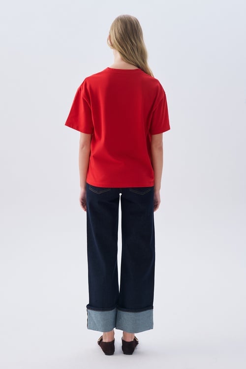 PAÇA DETAYLI STRAIGHT FIT JEAN PANTOLON