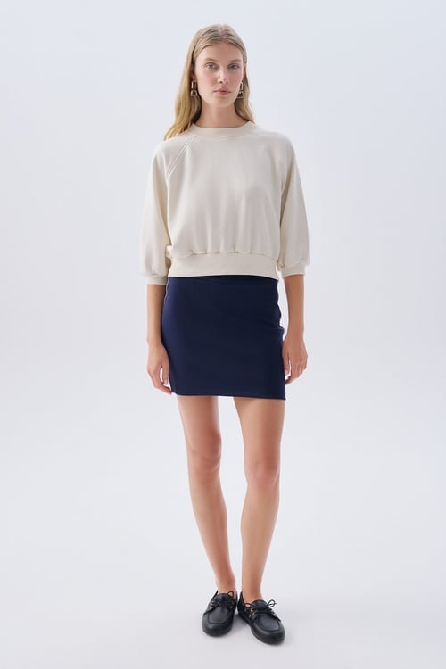 OVERSIZE BİSİKLET YAKA SWEATSHIRT