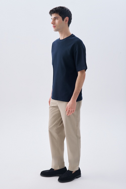 OVERSIZE BİSİKLET YAKA T-SHIRT