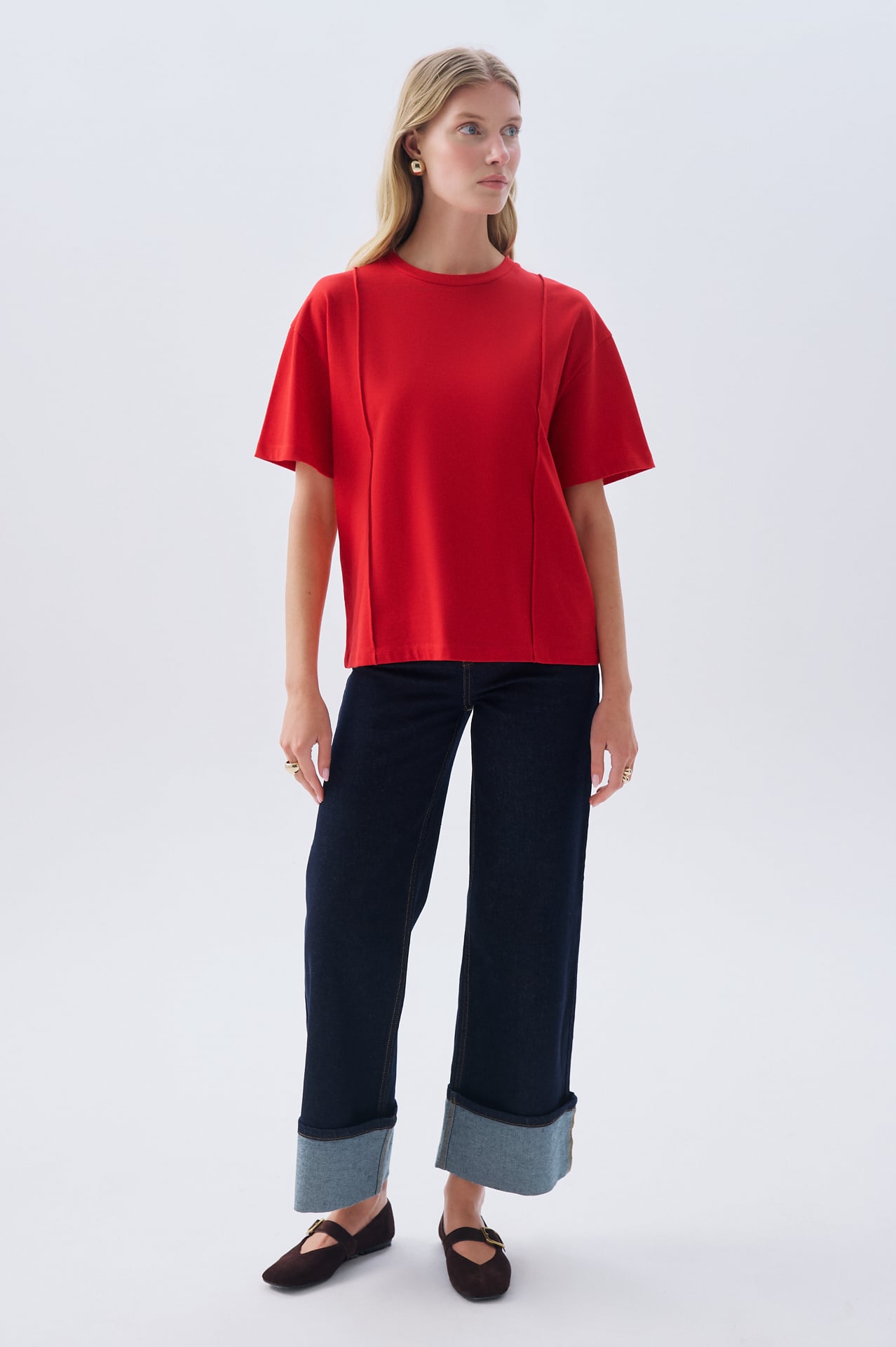 PAÇA DETAYLI STRAIGHT FIT JEAN PANTOLON