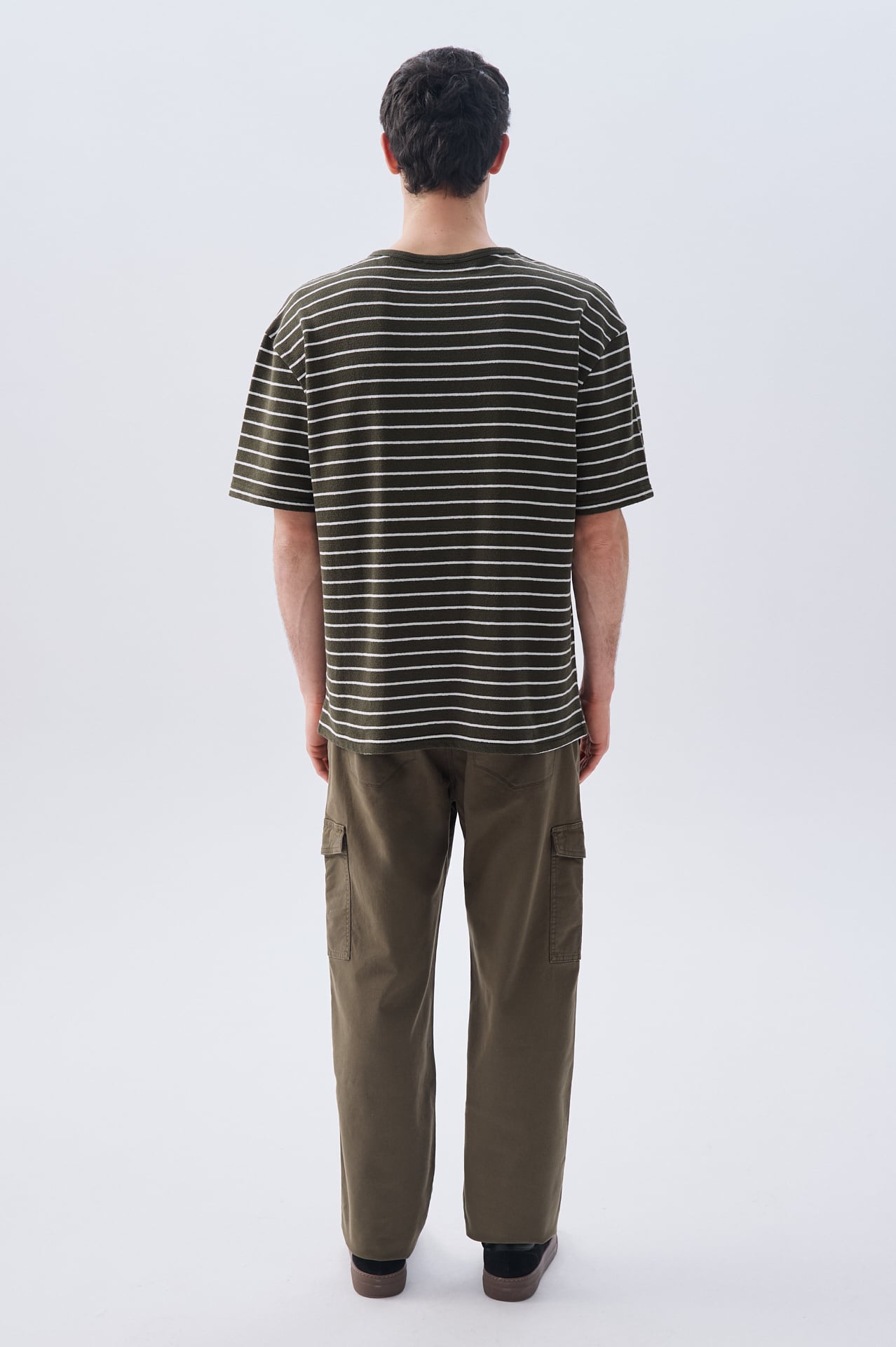 ÇİZGİLİ COMFORT FIT BİSİKLET YAKA T-SHIRT