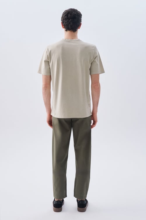 BASKILI BİSİKLET YAKA T-SHIRT