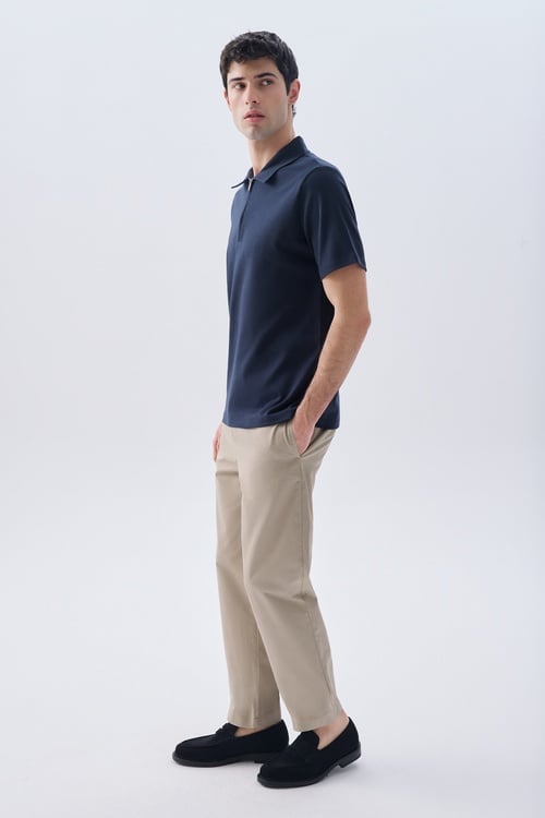 FERMUARLI POLO YAKA T-SHIRT