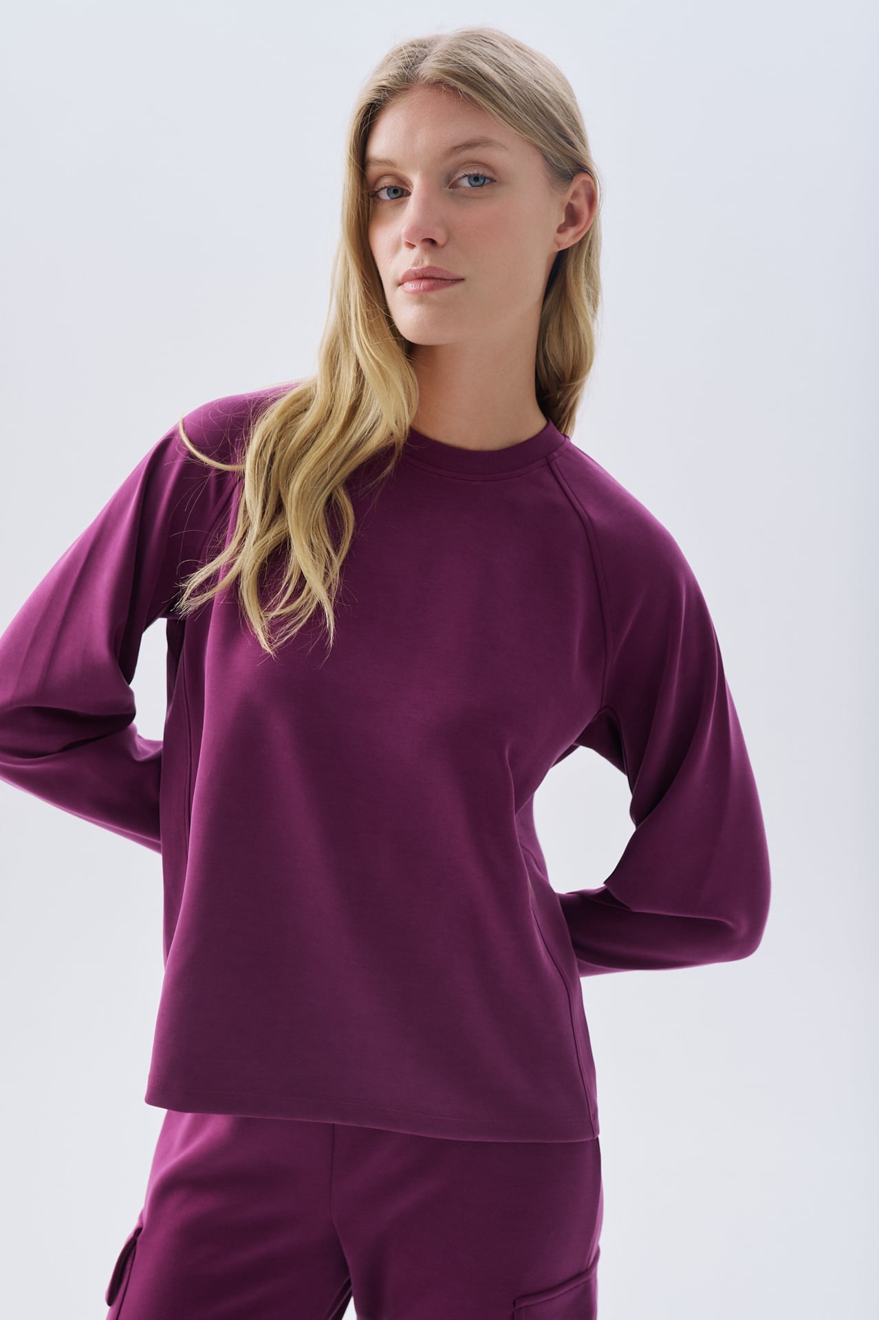 MODAL KARIŞIMLI BİSİKLET YAKA SWEATSHIRT