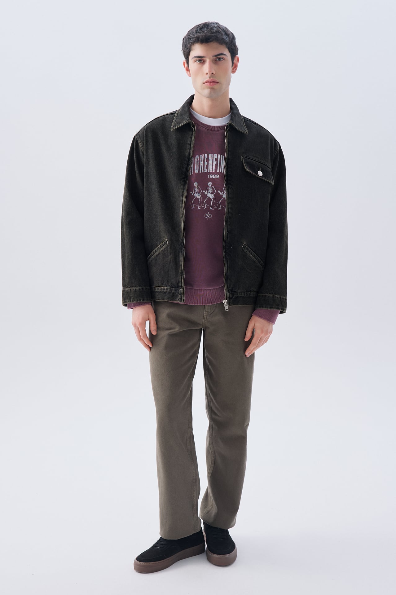 CEP DETAYLI FERMUARLI JEAN CEKET