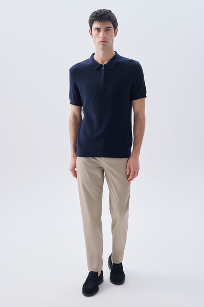Mudo Erkek Bej Straight Fit Pantolon