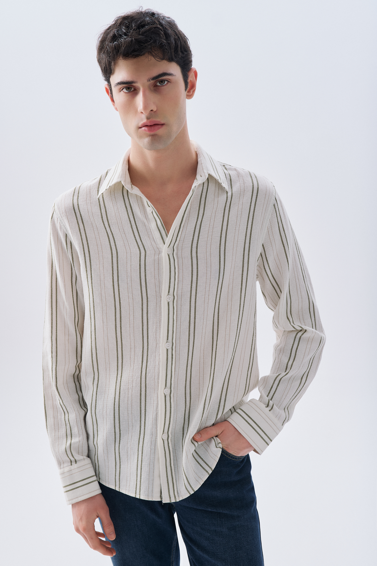 ÇİZGİLİ REGULAR FIT UZUN KOLLU GÖMLEK