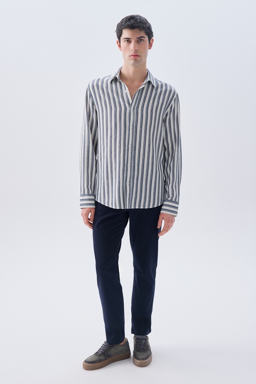 ÇİZGİLİ REGULAR FIT UZUN KOLLU GÖMLEK