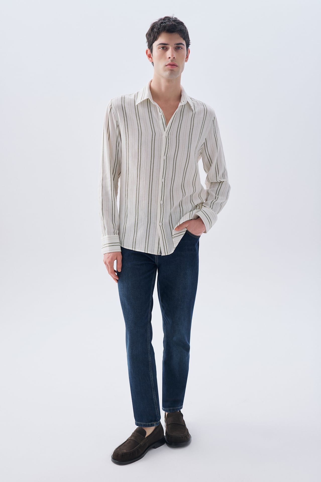 ÇİZGİLİ REGULAR FIT UZUN KOLLU GÖMLEK
