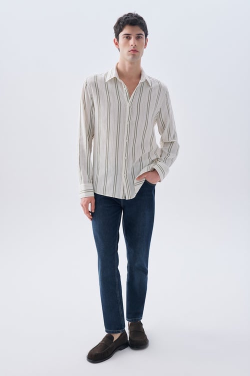 ÇİZGİLİ REGULAR FIT UZUN KOLLU GÖMLEK