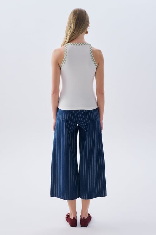 YAKA DETAYLI BİSİKLET YAKA ATLET