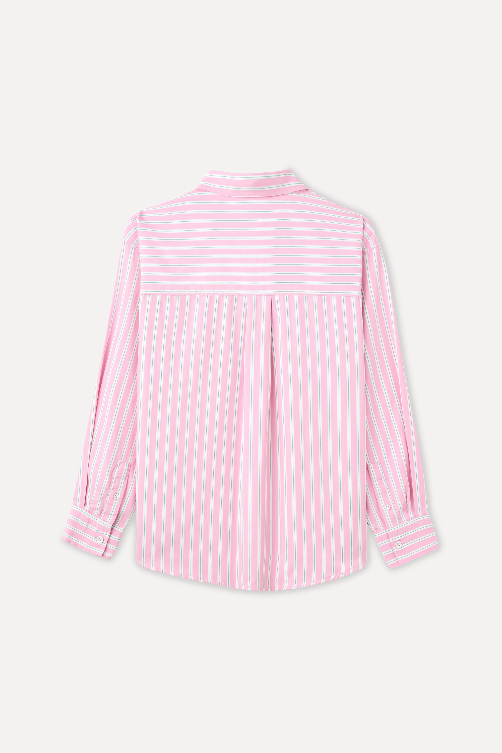 ÇİZGİLİ OVERSIZE TEK CEPLİ UZUN KOLLU GÖMLEK