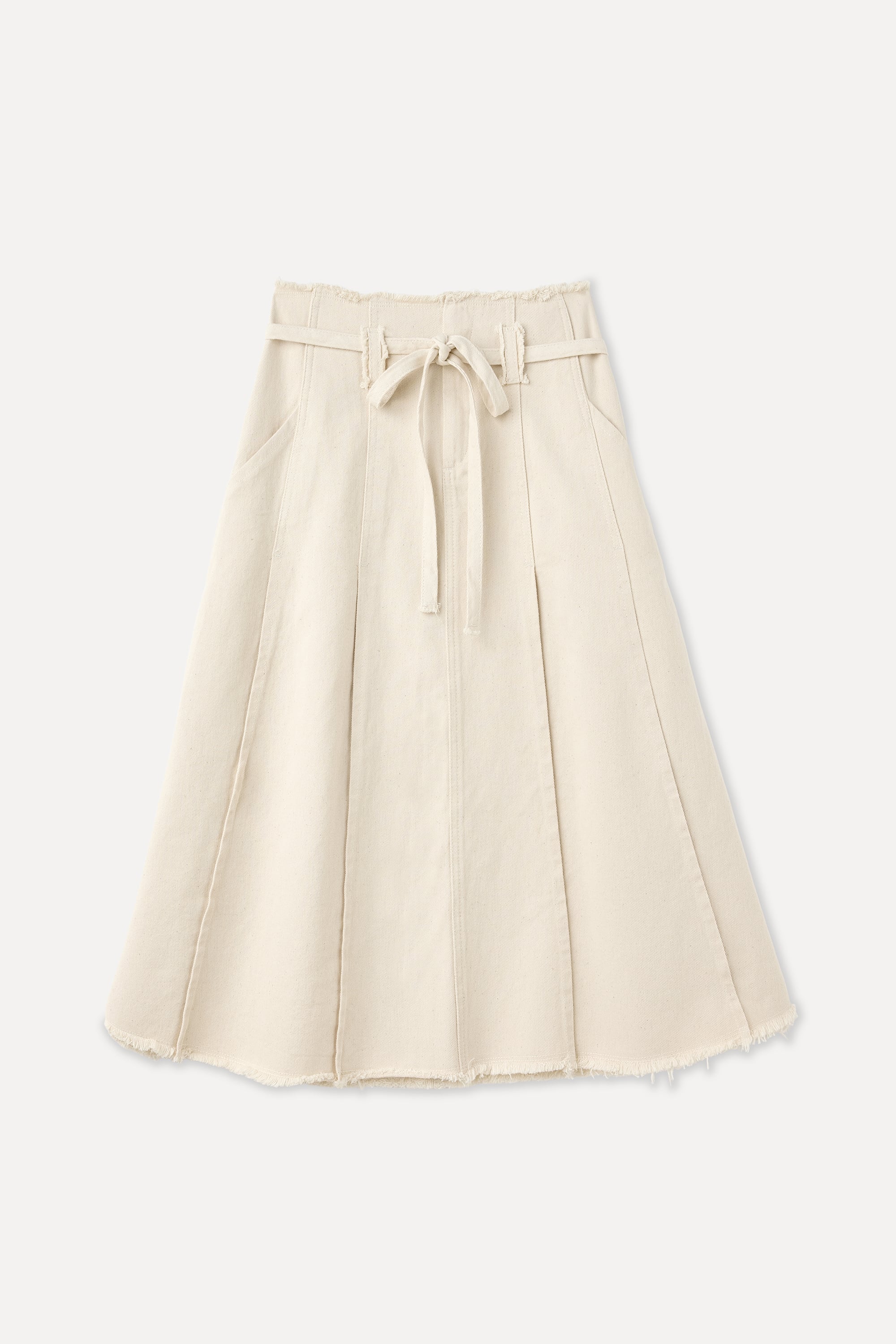 DİKİŞ DETAYLI KEMERLİ MİDİ ETEK