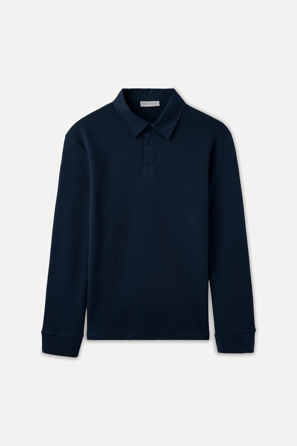 TEKSTÜRLÜ POLO YAKA SWEATSHIRT