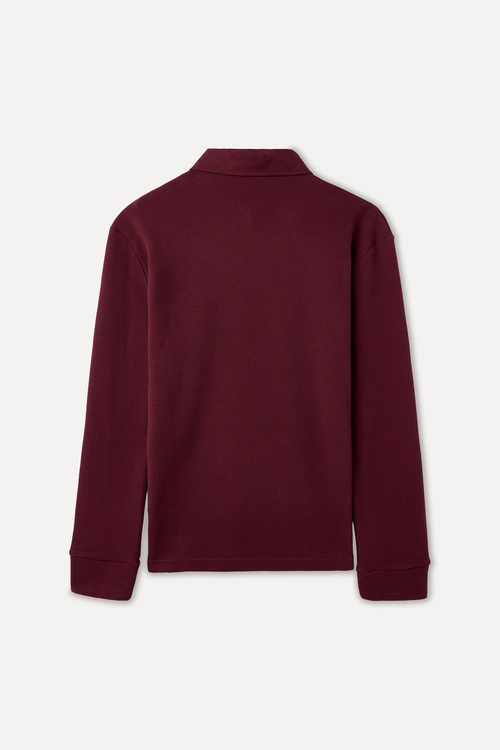  TEKSTÜRLÜ POLO YAKA SWEATSHIRT