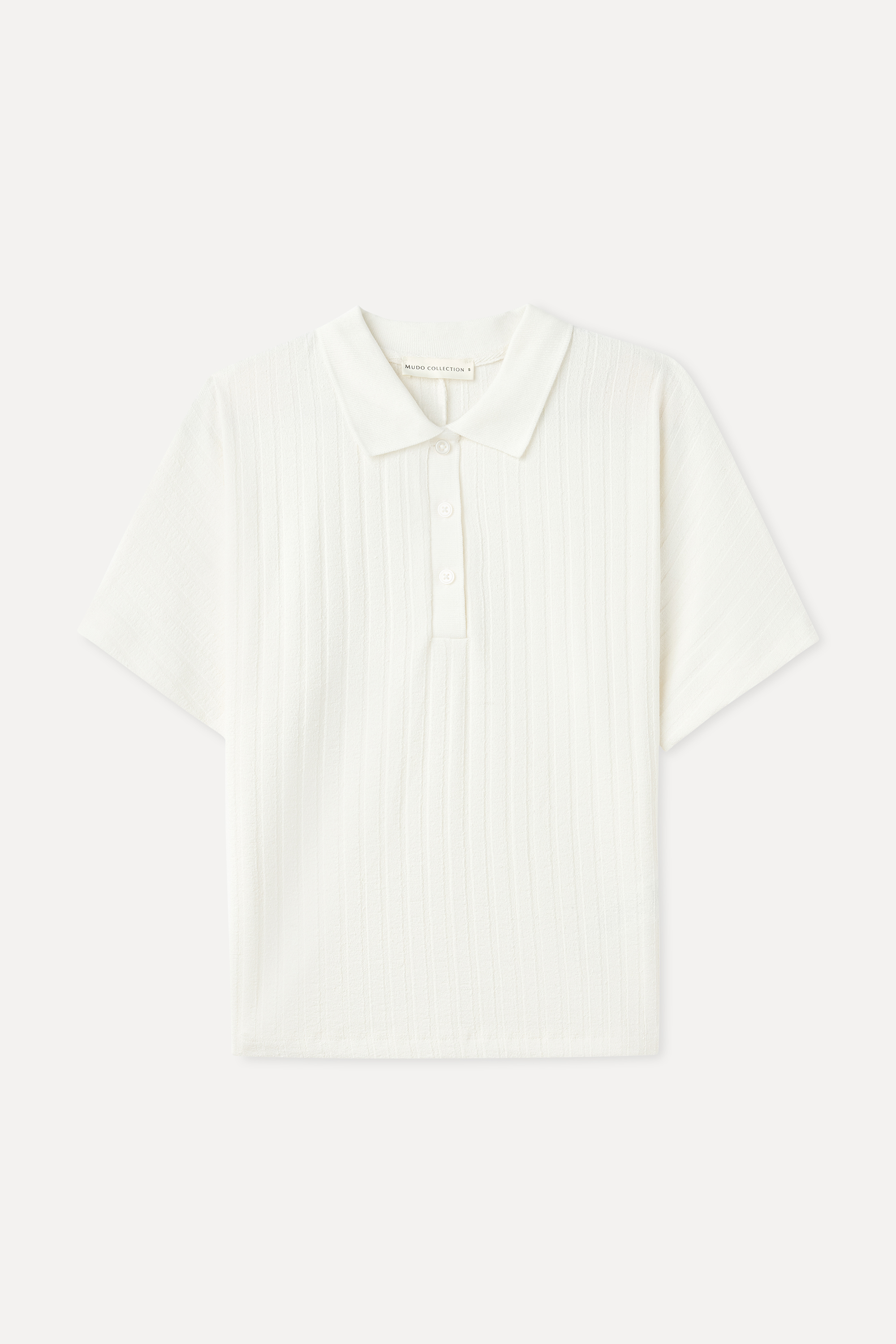 FITTED ÇİZGİLİ POLO YAKA KISA KOLLU KAZAK