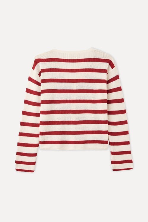 ÇİZGİLİ AÇIK YAKA HIRKA