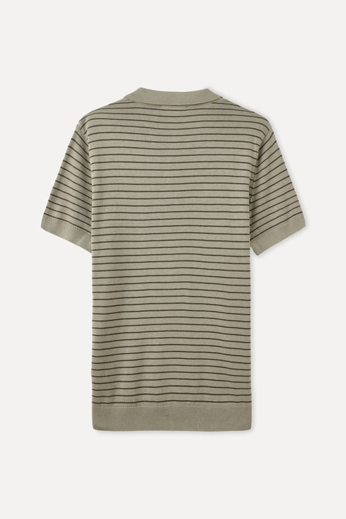 ÇİZGİLİ POLO YAKA KISA KOLLU TRİKO KAZAK