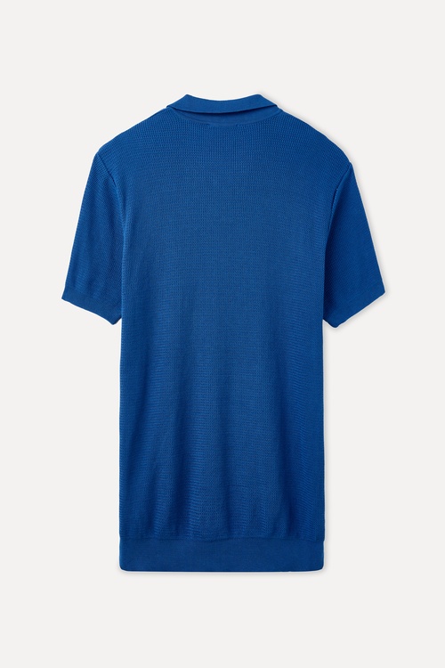 TEKSTÜRLÜ POLO YAKA KISA KOLLU TRİKO KAZAK