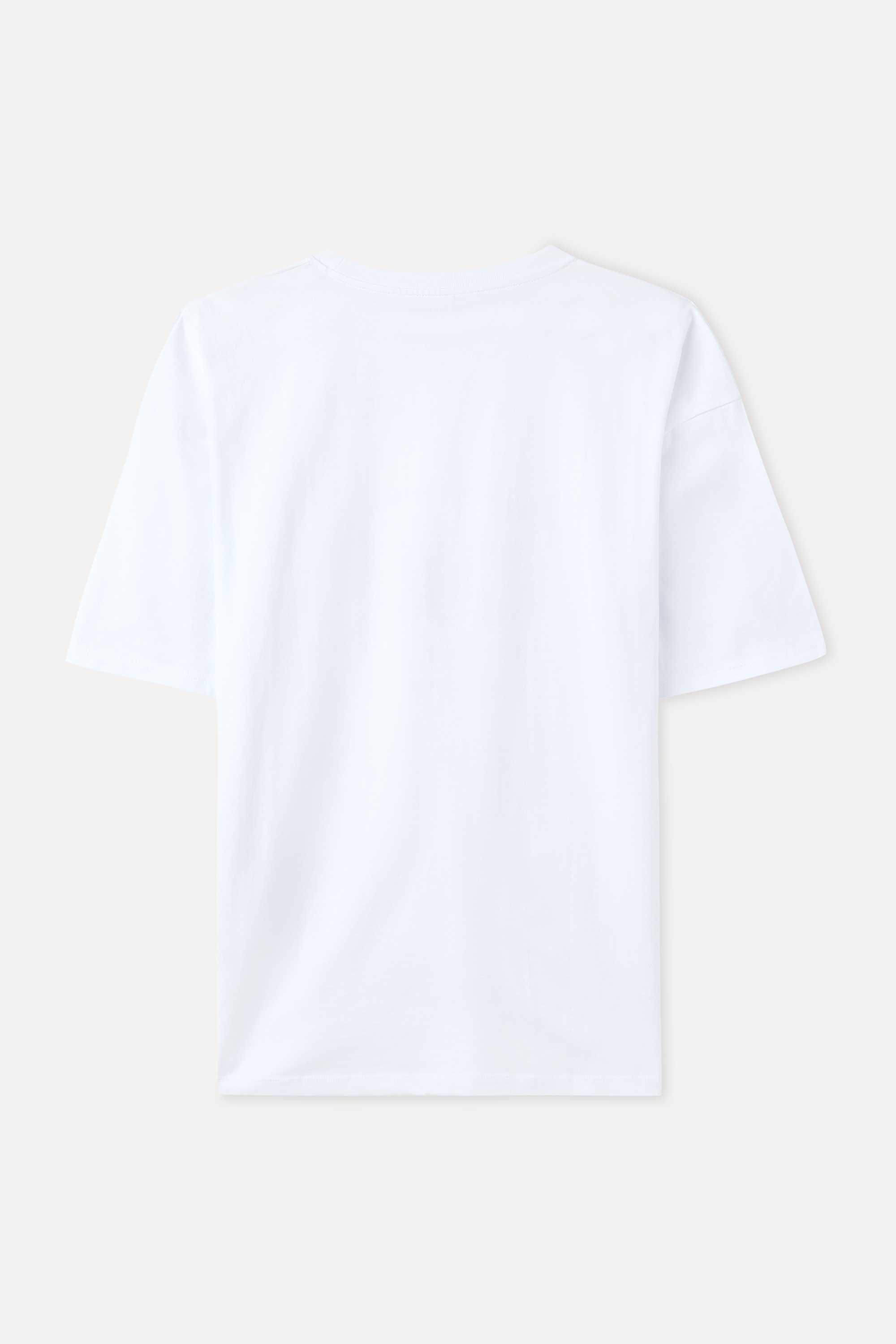 BASKILI OVERSIZE BİSİKLET YAKA T-SHIRT