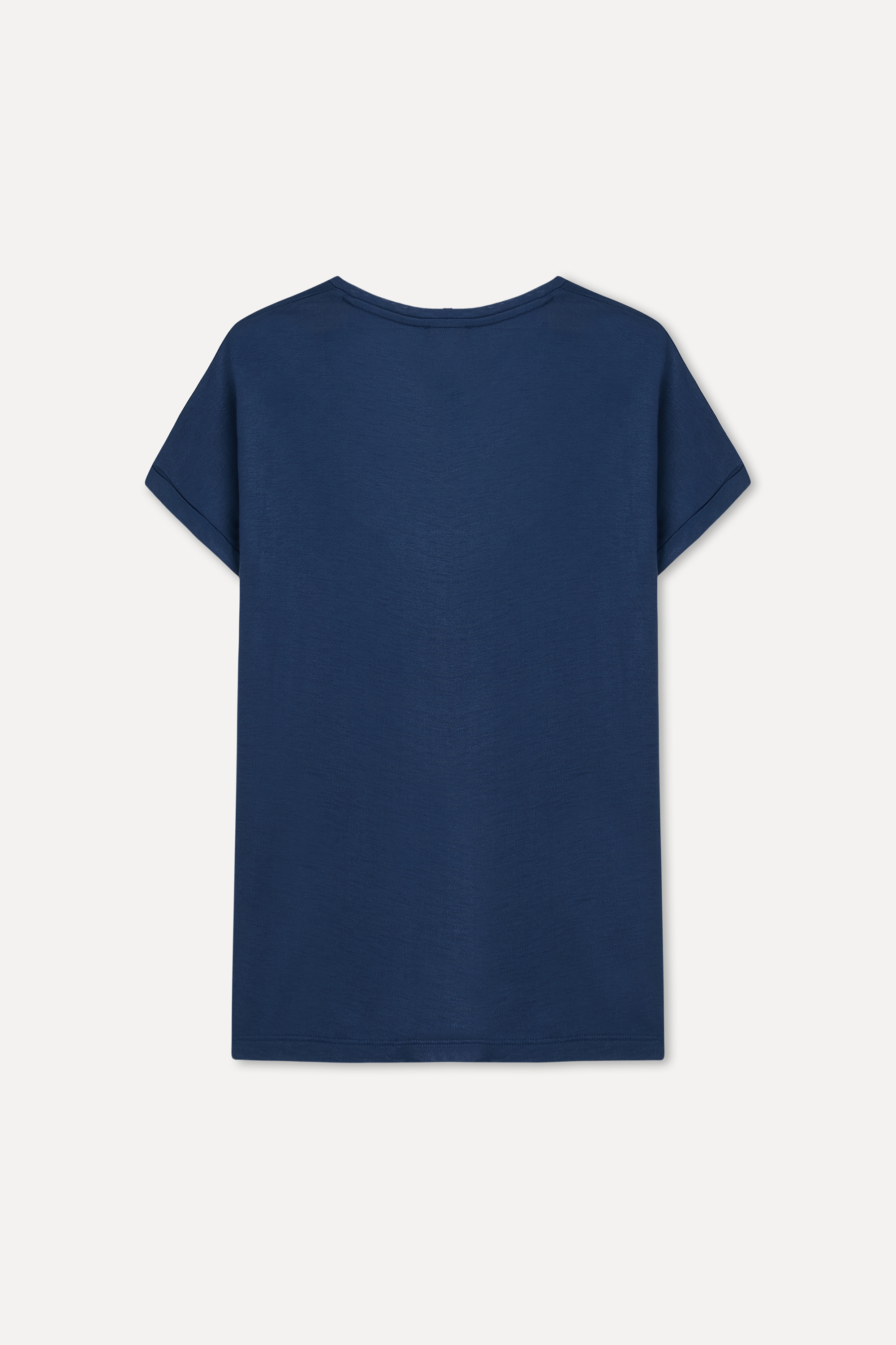 FITTED BİSİKLET YAKA DÜŞÜK KOL T-SHIRT