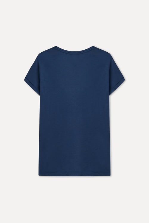 FITTED BİSİKLET YAKA DÜŞÜK KOL T-SHIRT