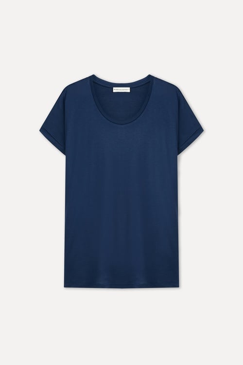 FITTED BİSİKLET YAKA DÜŞÜK KOL T-SHIRT