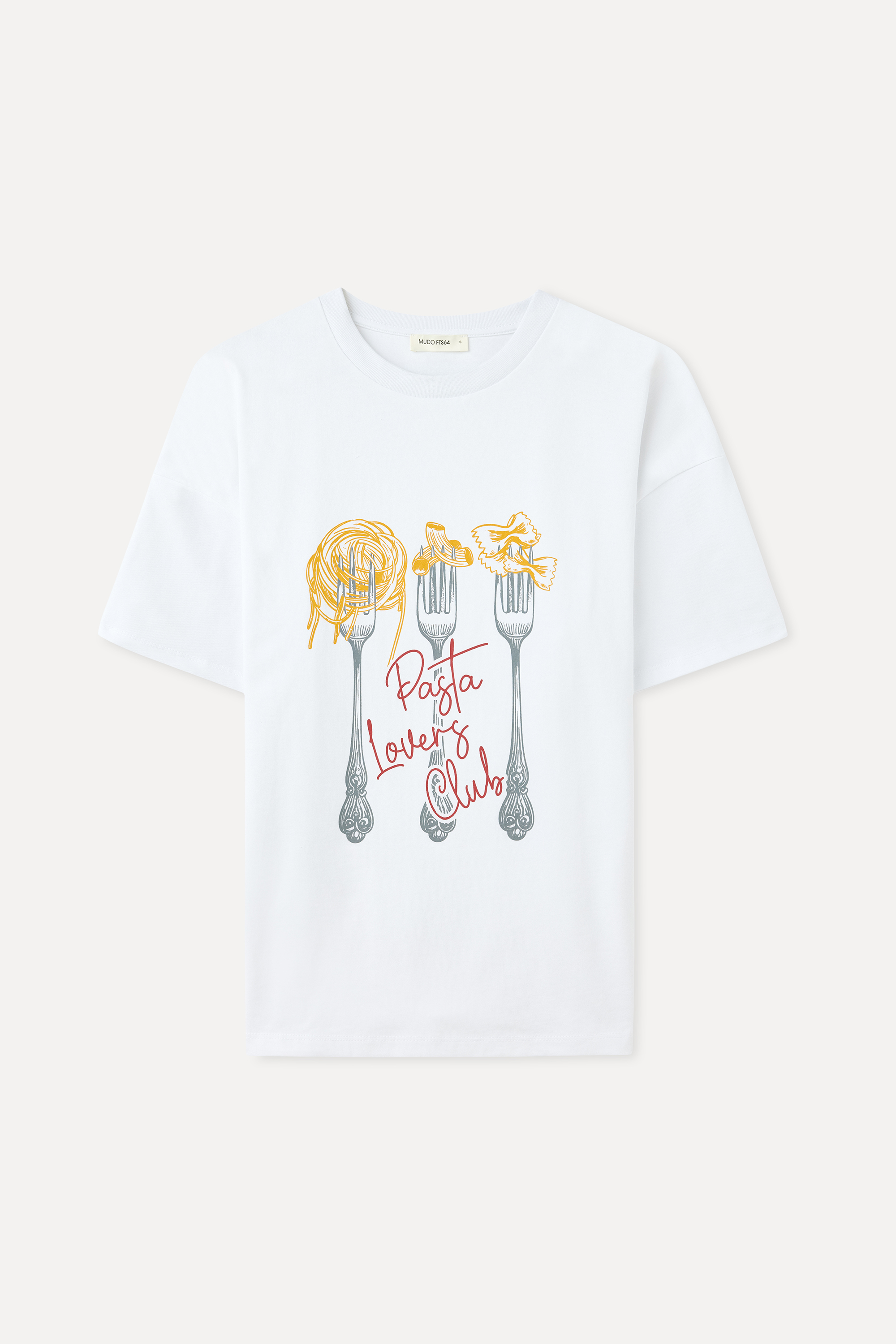 BASKILI OVERSIZE BİSİKLET YAKA T-SHIRT