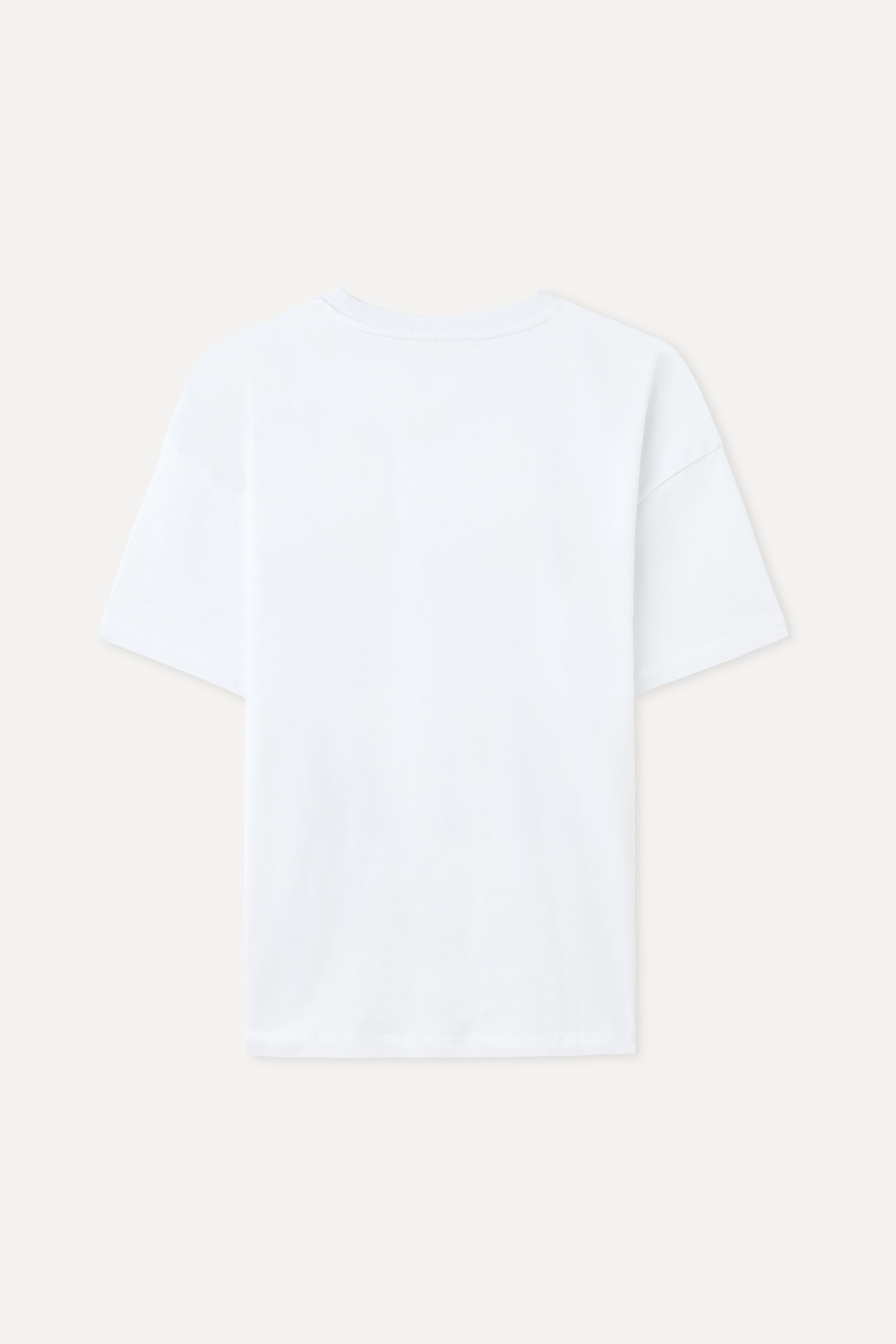 BASKILI OVERSIZE BİSİKLET YAKA T-SHIRT