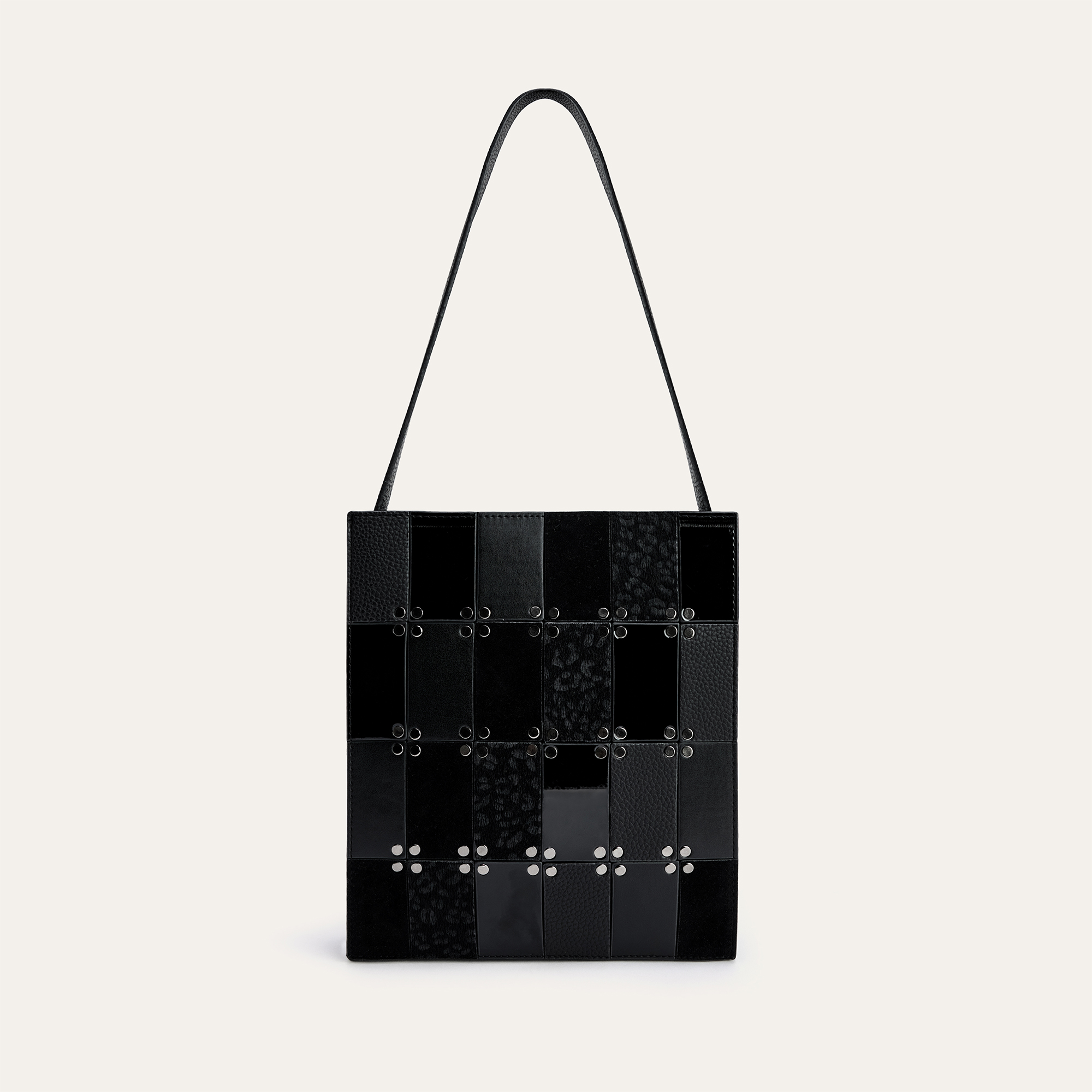 ZIMBA DETAYLI PATCHWORK OMUZ ÇANTASI