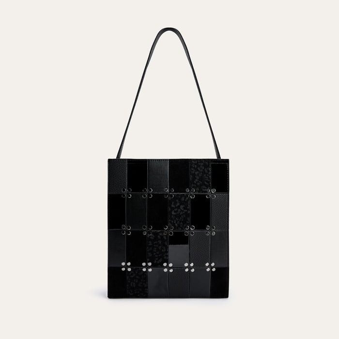 ZIMBA DETAYLI PATCHWORK OMUZ ÇANTASI