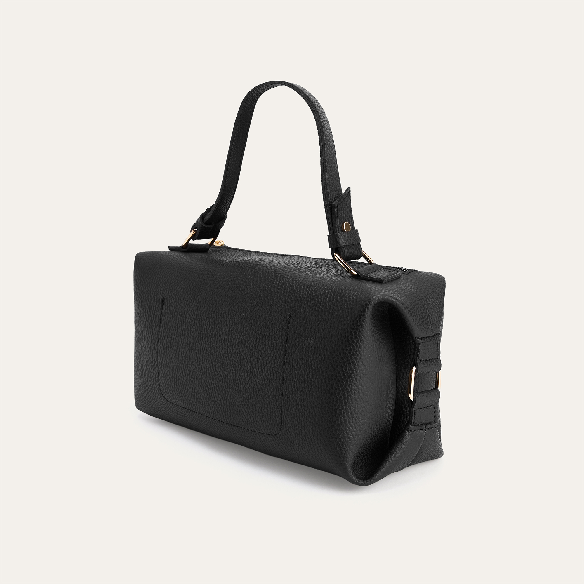 DERİ GÖRÜNÜMLÜ TOKA DETAYLI EL ÇANTASI