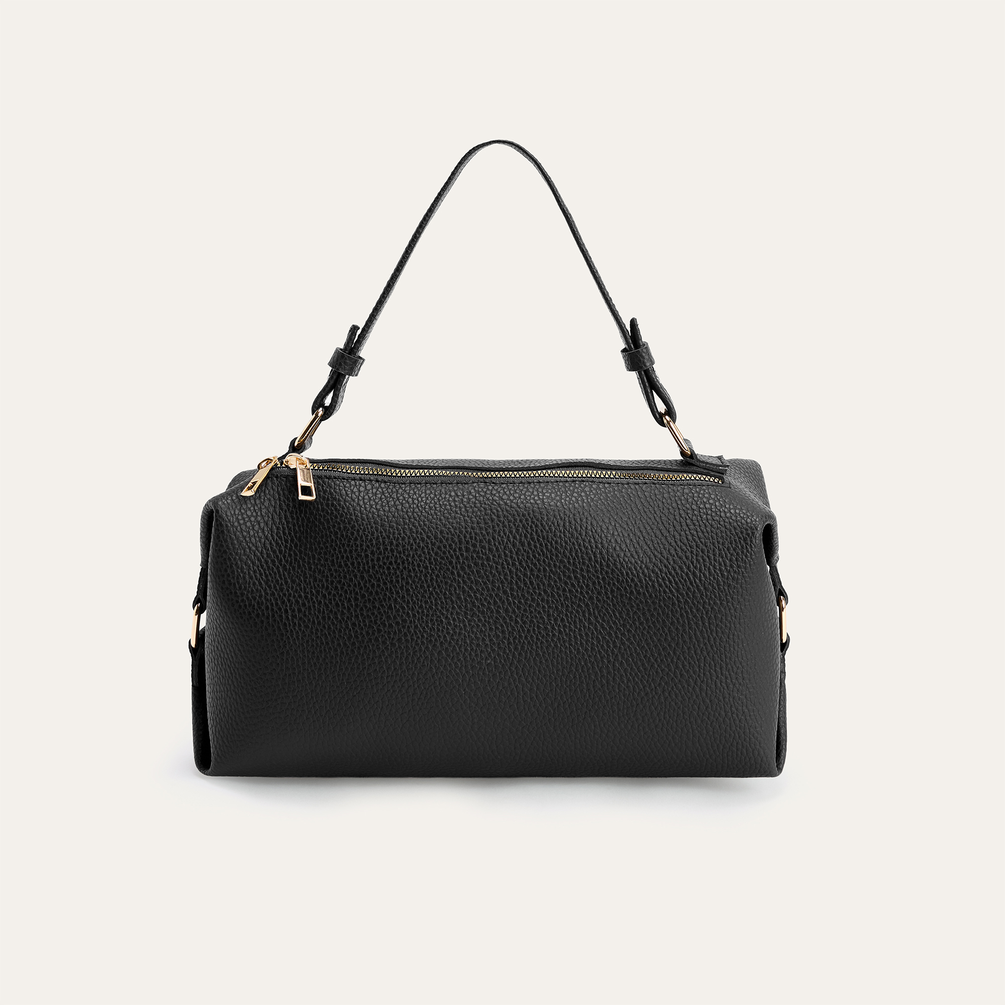 DERİ GÖRÜNÜMLÜ TOKA DETAYLI EL ÇANTASI