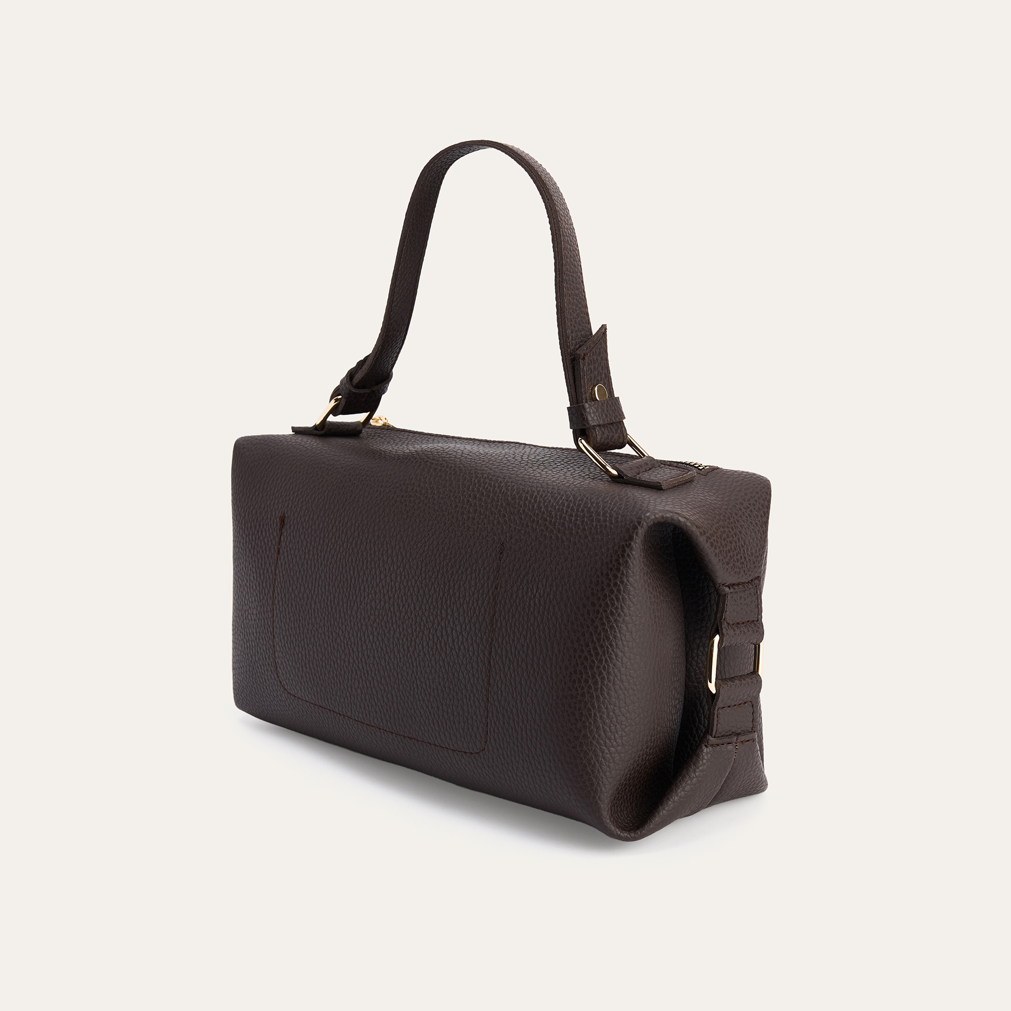 DERİ GÖRÜNÜMLÜ TOKA DETAYLI EL ÇANTASI