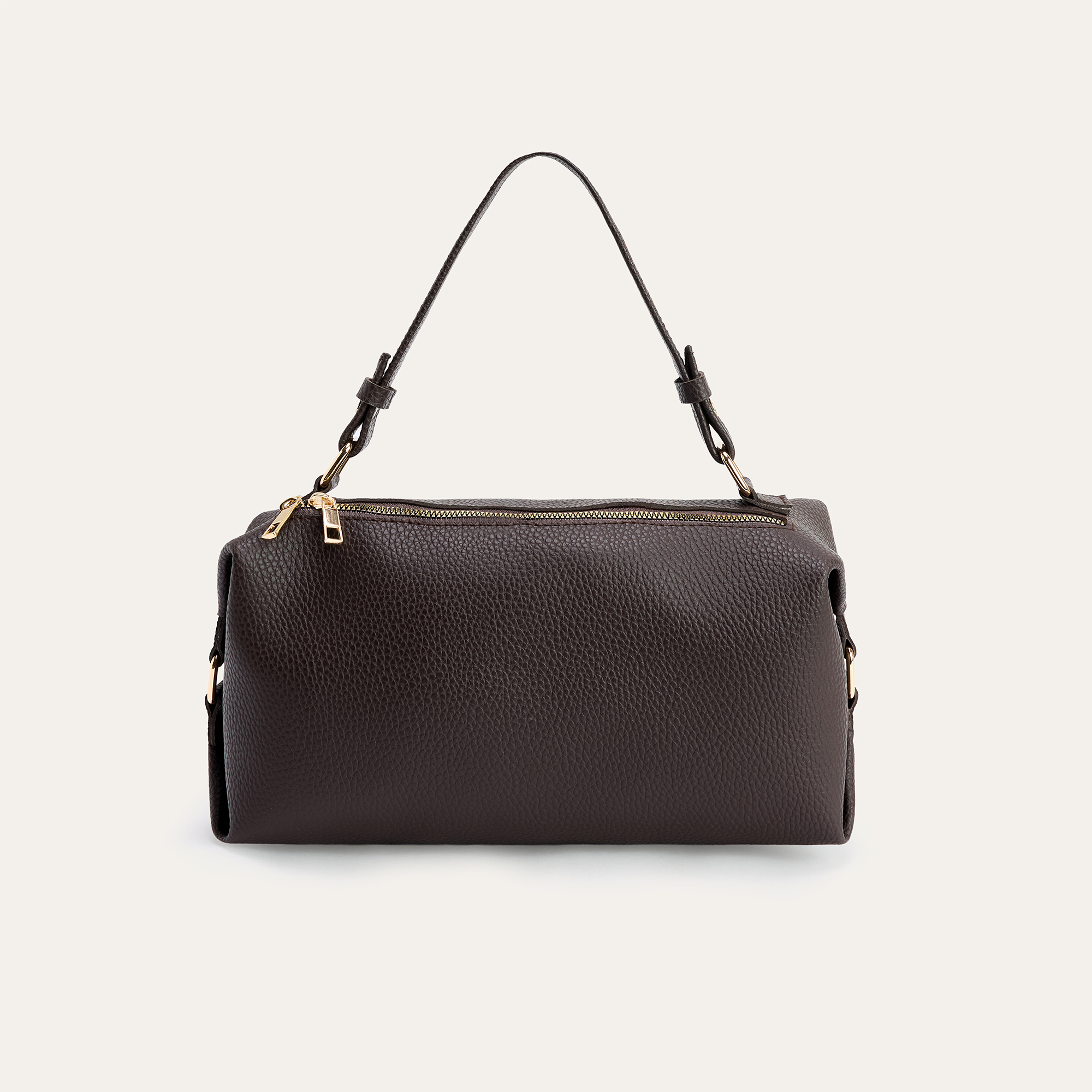 DERİ GÖRÜNÜMLÜ TOKA DETAYLI EL ÇANTASI