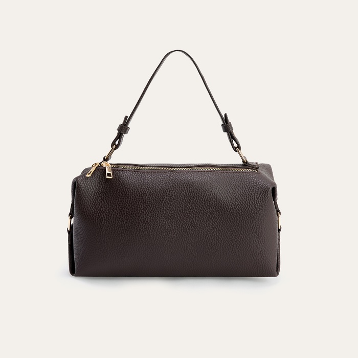 DERİ GÖRÜNÜMLÜ TOKA DETAYLI EL ÇANTASI