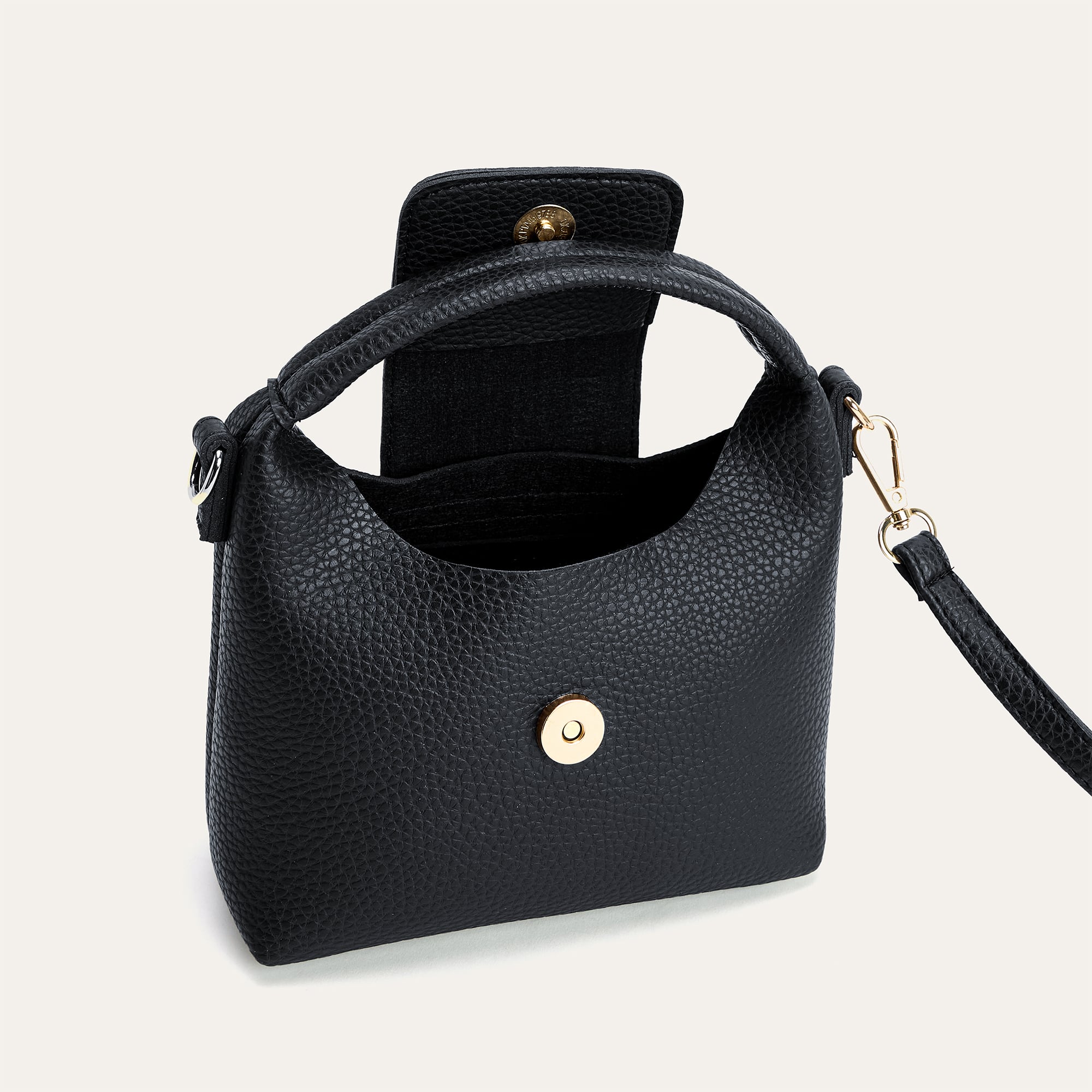 DERİ GÖRÜNÜMLÜ MİNİ OMUZ ÇANTASI