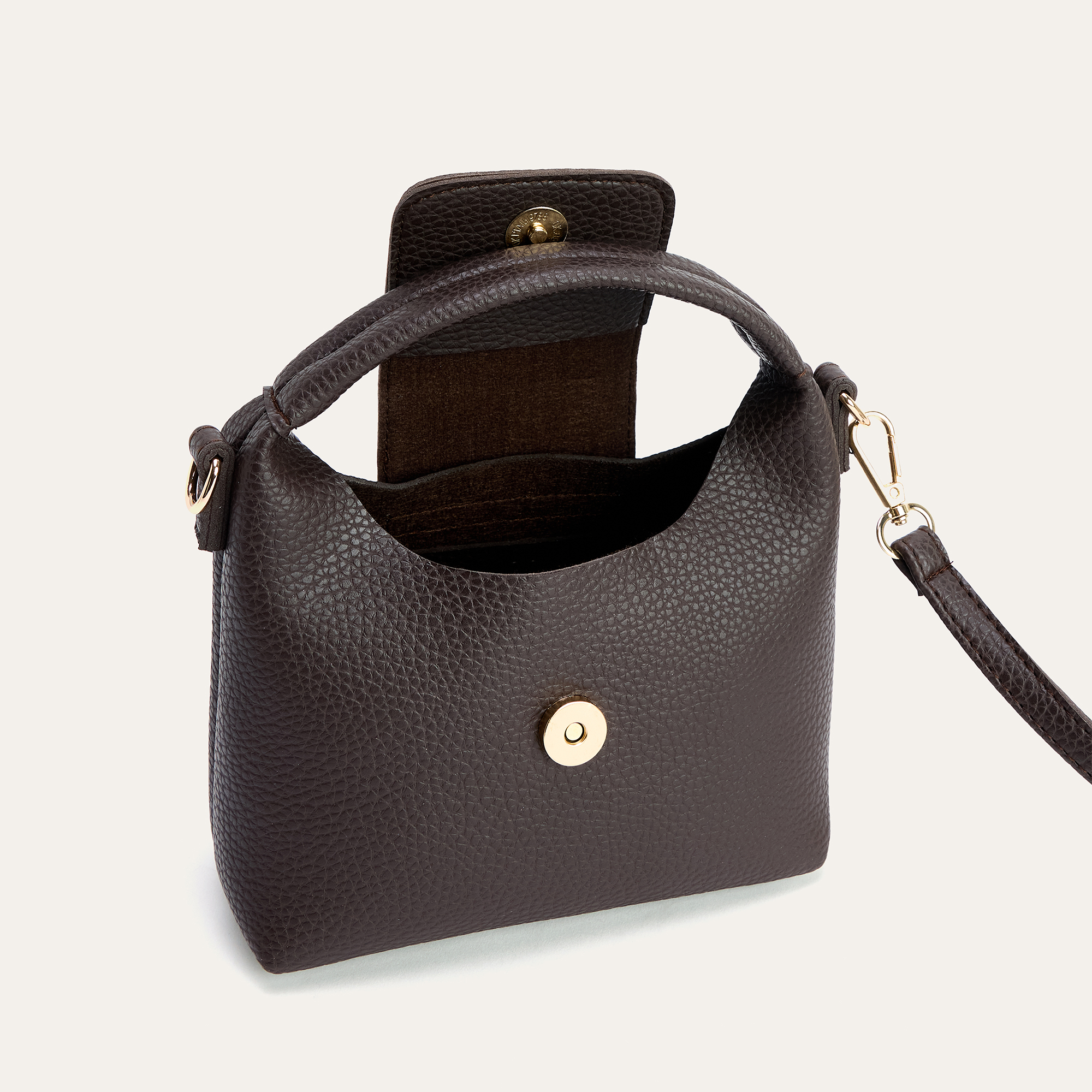 DERİ GÖRÜNÜMLÜ MİNİ OMUZ ÇANTASI