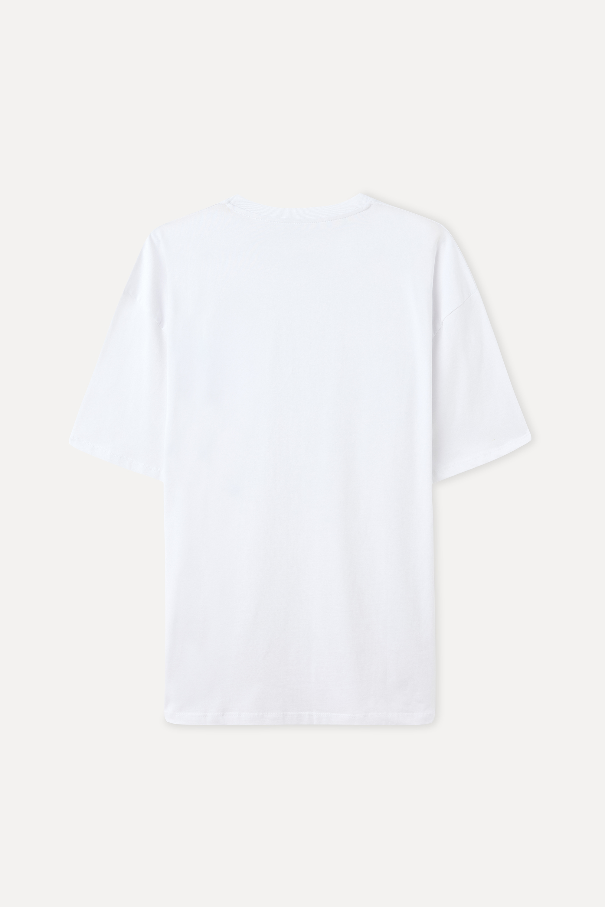 BASKILI OVERSIZE BİSİKLET YAKA T-SHIRT