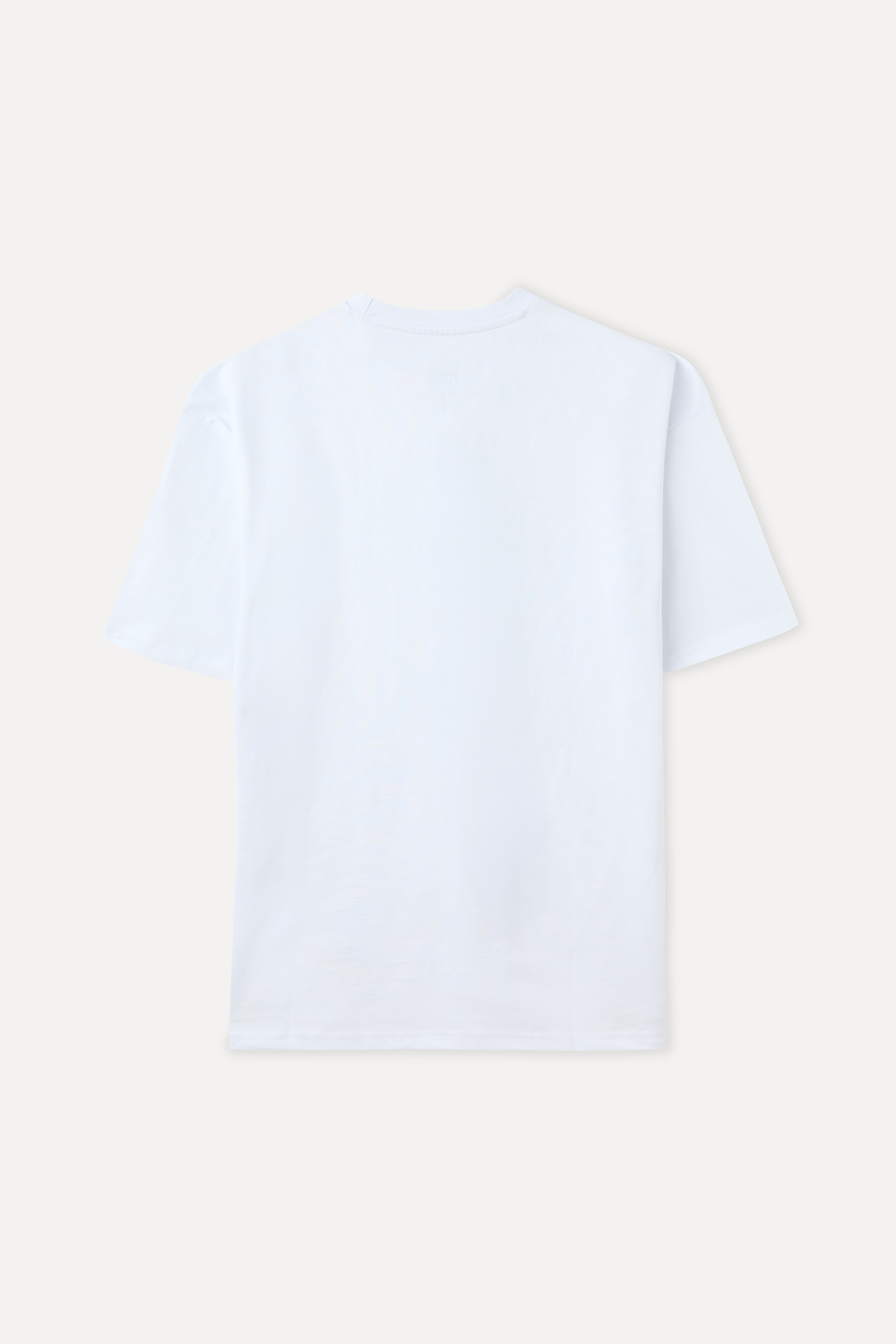 OVERSIZE BASKILI BİSİKLET YAKA T-SHIRT