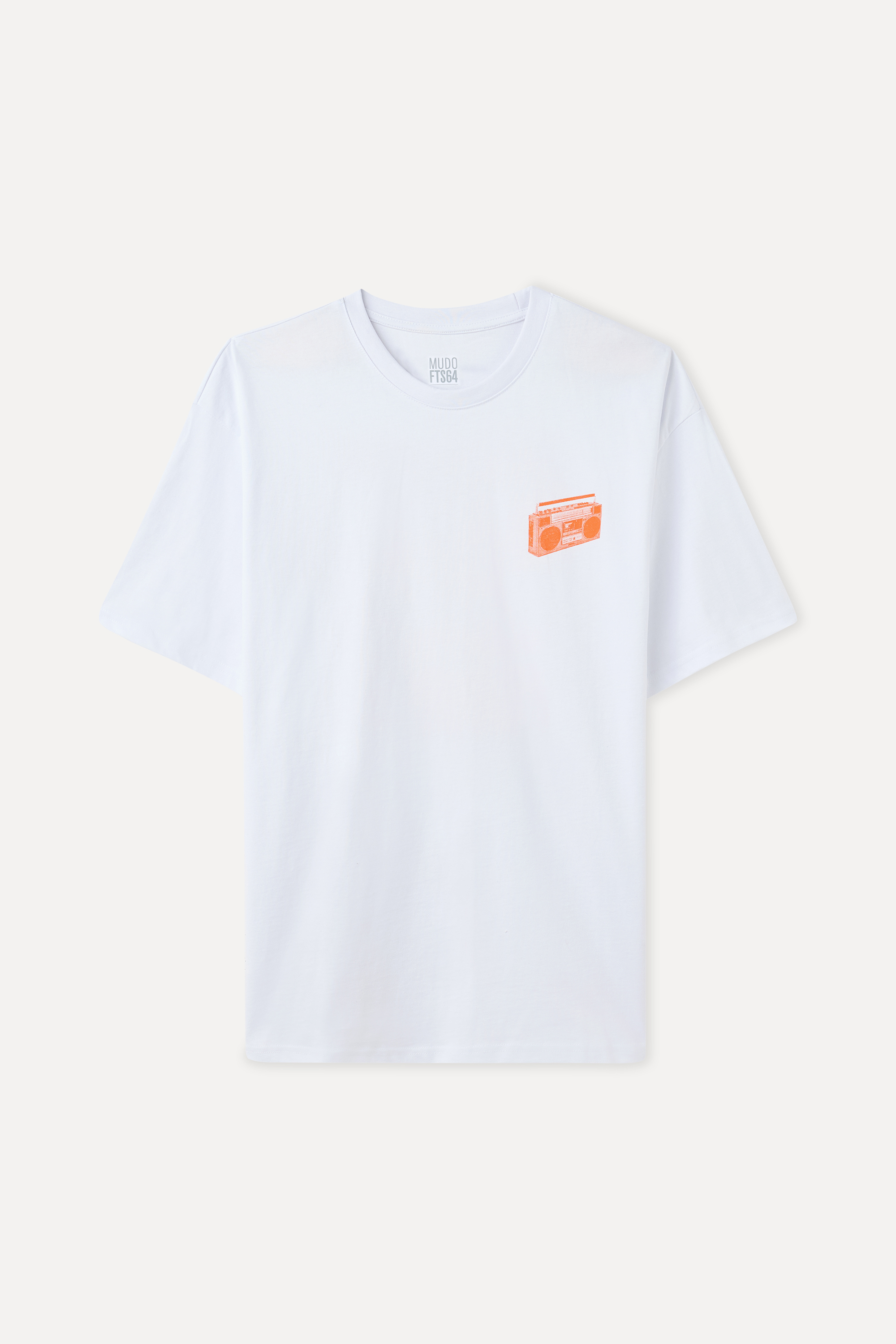 OVERSIZE BASKILI BİSİKLET YAKA T-SHIRT