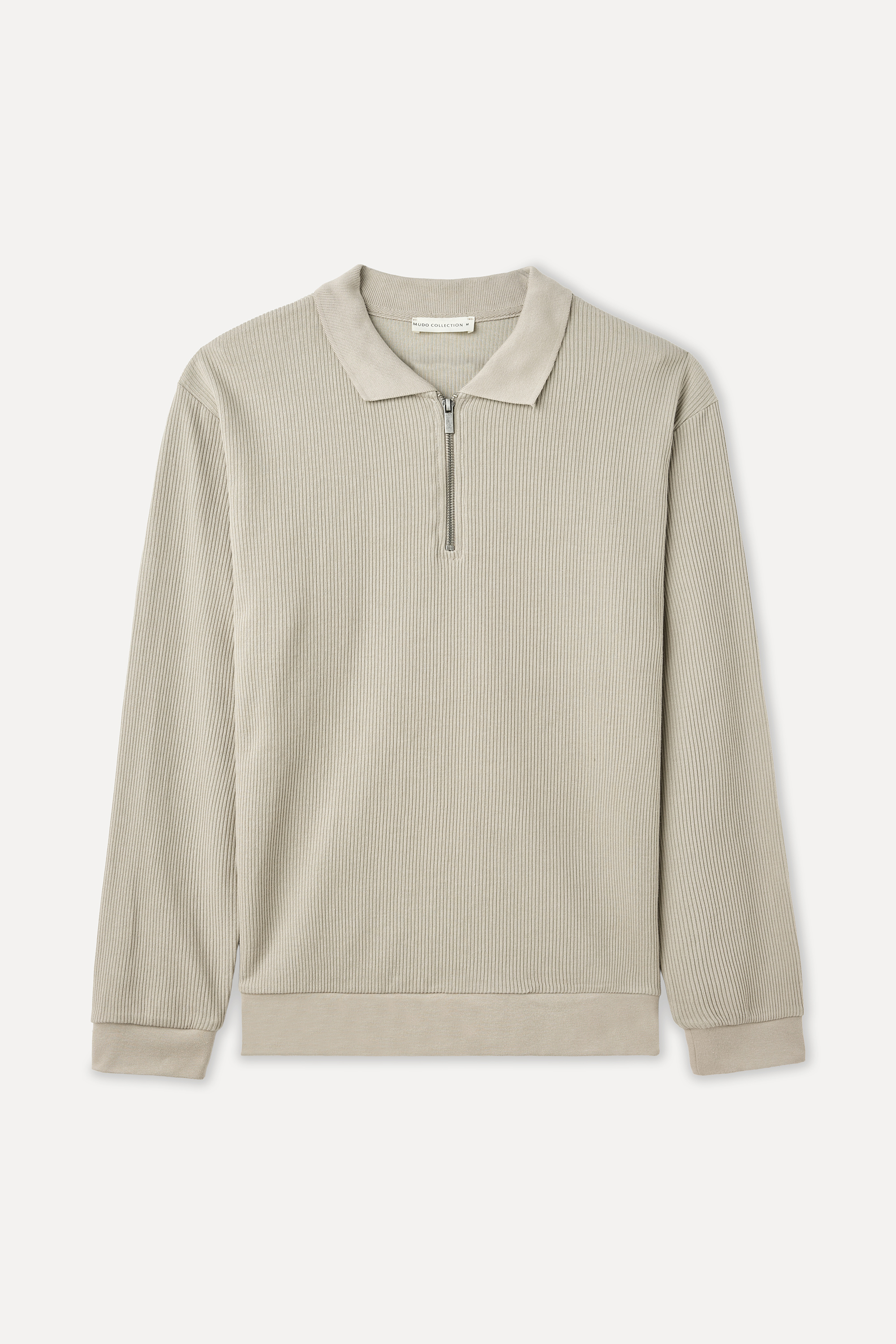 TEKSTÜRLÜ COMFORT FIT POLO YAKA SWEATSHIRT
