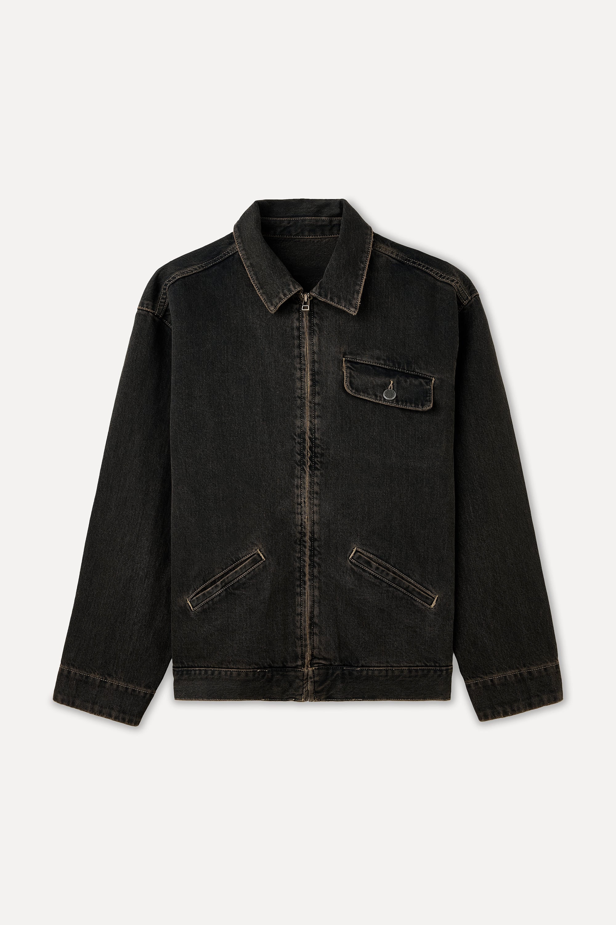 CEP DETAYLI FERMUARLI JEAN CEKET