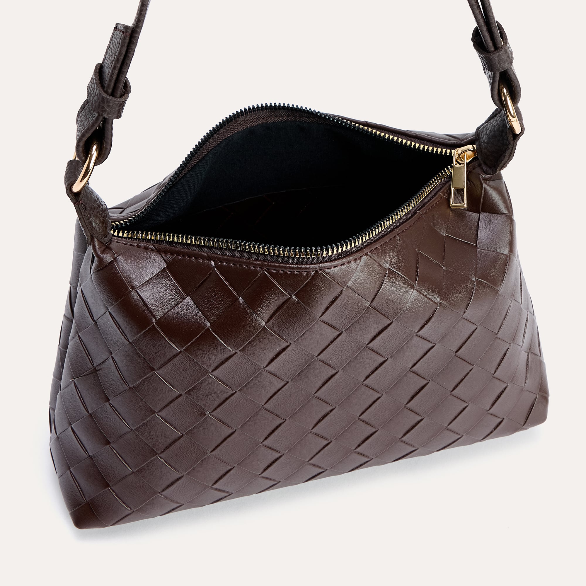 ÖRGÜ DESENLİ DERİ GÖRÜNÜMLÜ EL ÇANTASI