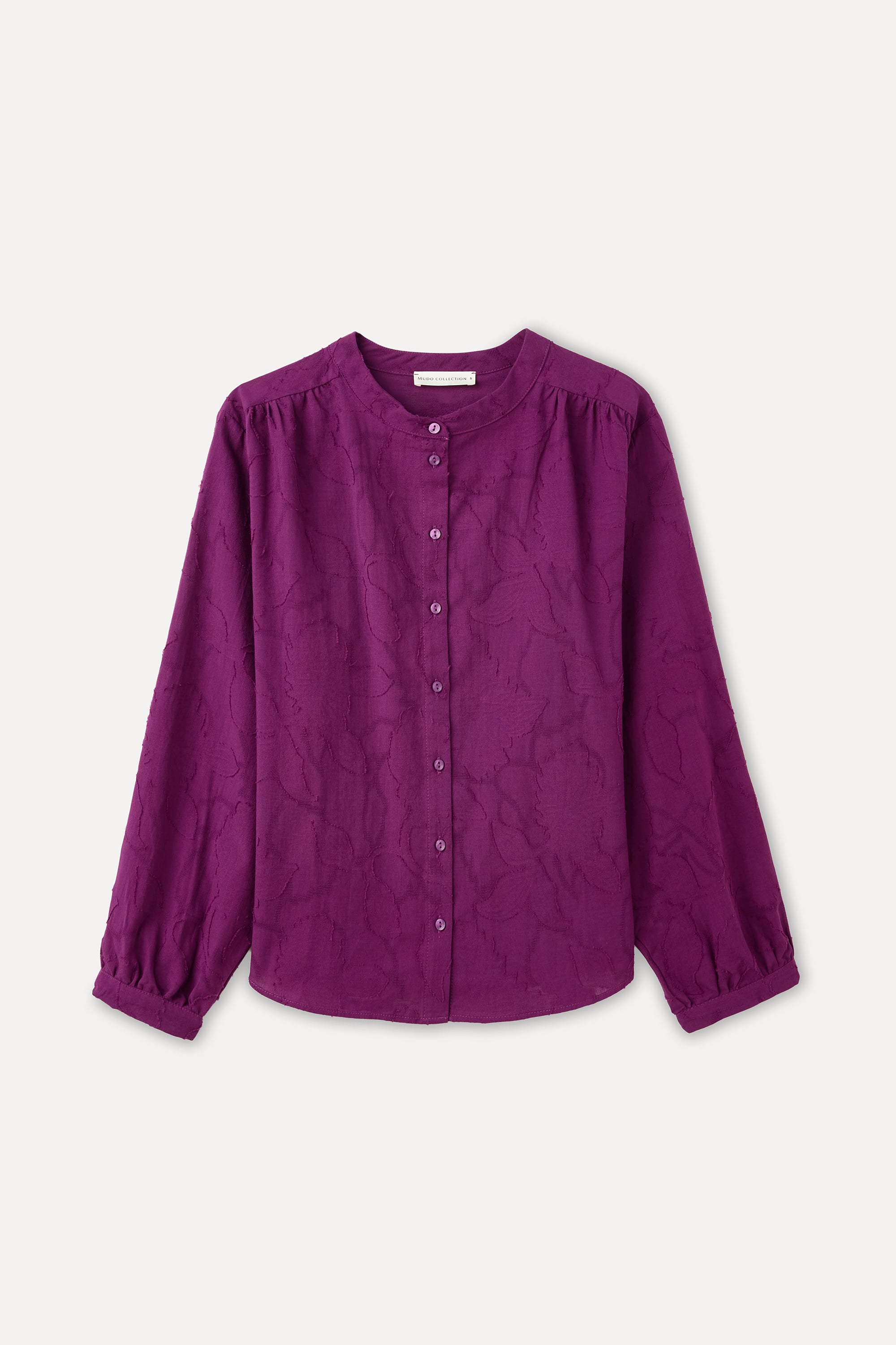 NAKIŞLI DÜĞMELİ UZUN KOLLU BLUZ